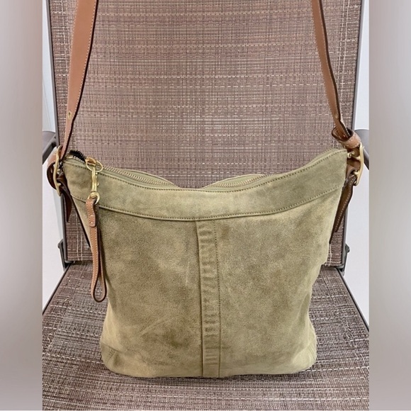 Vintage Y2K Coach Green Suede Slim Duffle - Picture 1 of 13